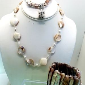 NECKLACE-LOT of Abalone MOP Shell Set